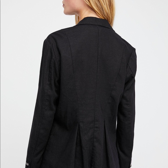 Free People Cinched Waist Linen Blazer - Picture 2 of 3